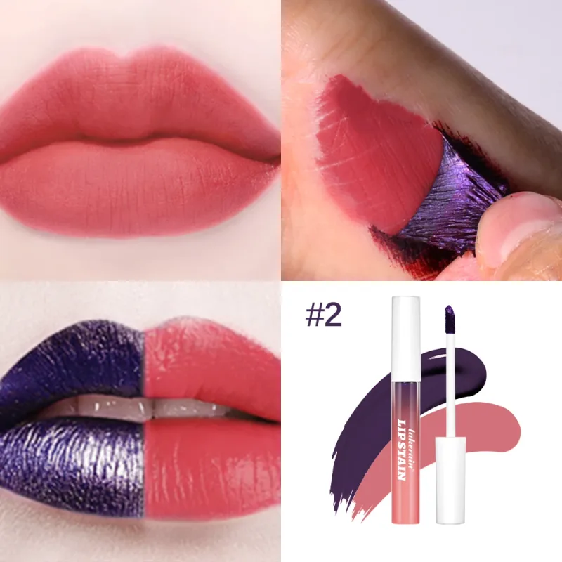Lakerain conjunto de brilho labial casca e bastão rosa brilho labial resistente à transferência de longa duração à prova d'água brilho labial natural para mulheres — image 7