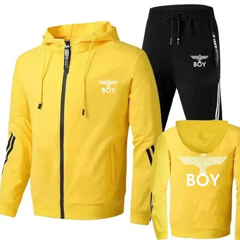 2026BOY Mini Eagle Logo Casual Hooded Sports Set Men's Women's Two-Piece Set Drawstring Pants Streetwear Comfortable Fitness Out — image 3