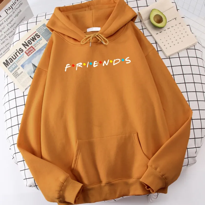 Sitcom Movie Friends Printed Mens Hoody Korean Fleece Sweatshirt Simple Crewneck Hooded Street Oversize Autumn Men's Clothes — image 5