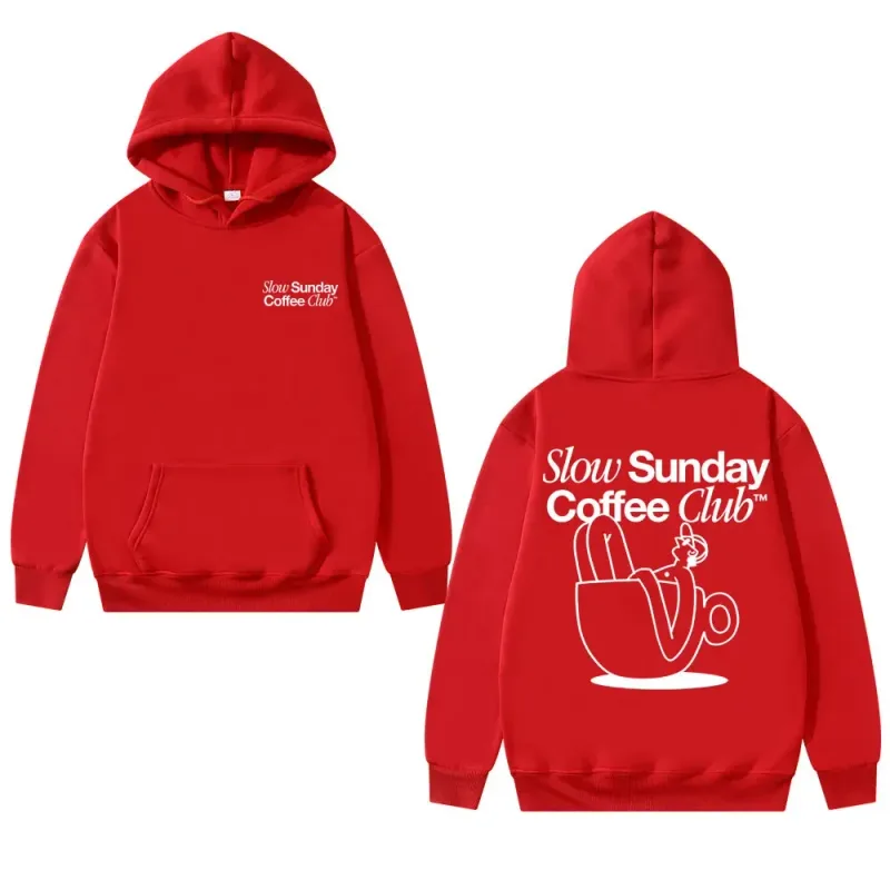 Unisex Slow Sunday Coffee Club Hoodie Pullover Funny Meme Vintage Casual Streetwear Sweatshirt, meerdere kleuren beschikbaar — image 6