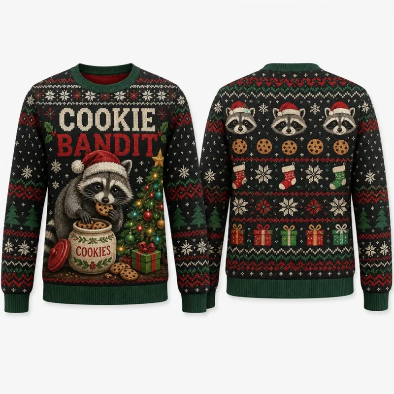 Moo Y Christmas Highland Cow Sweatshirt 3D Print Crew Neck Long Sleeve Men Women Ugly Xmas Party Holiday Autumn Pullover Fashion — image 5