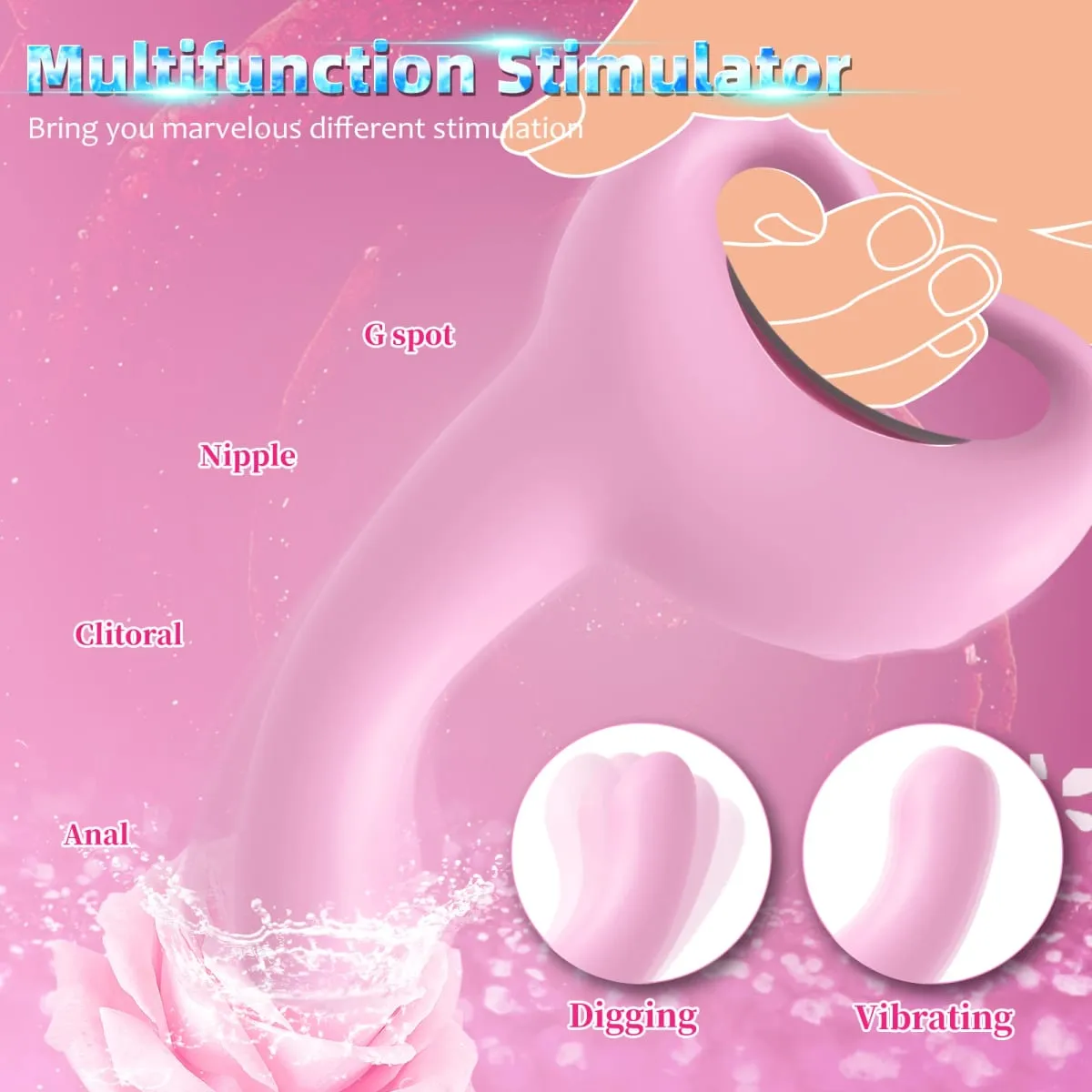Ruční silný šok Anální vibrátor Rytí prstem Vibrační dildo Masážní dildo Muž Masturbace Sexuální hračky G-Spot Sexmachine — image 4