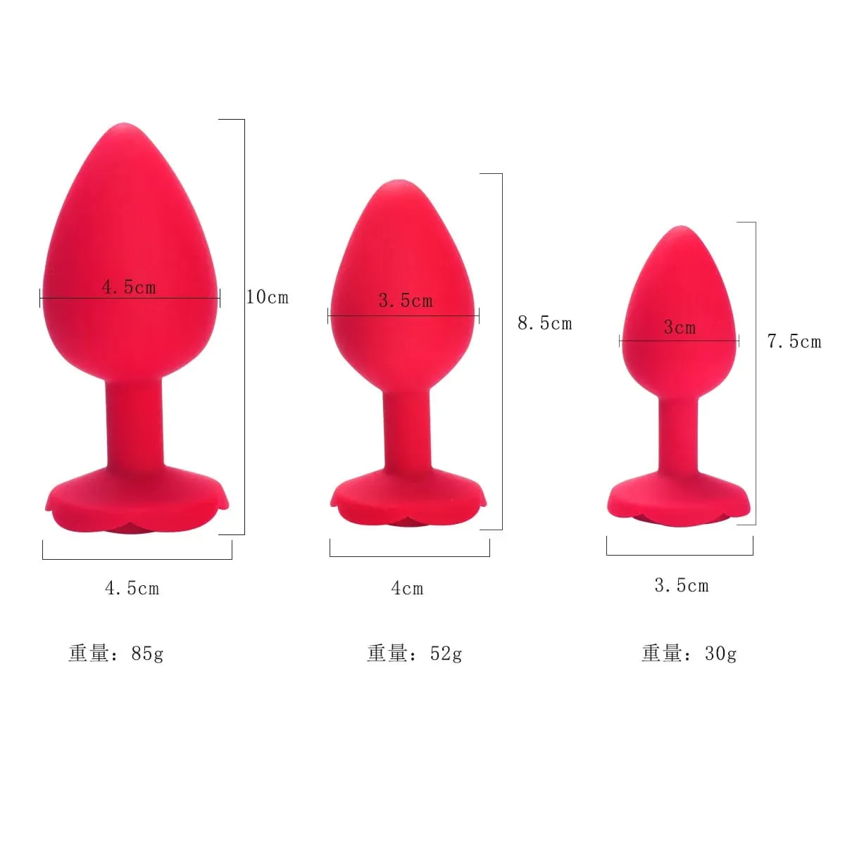 Rose Flower Silicone Anal Beads Butt Plug Set Small Medium Large Anal Plug Jewelry Anal Trainer Dildo Anus Sex Toy Men Women Gay — image 6