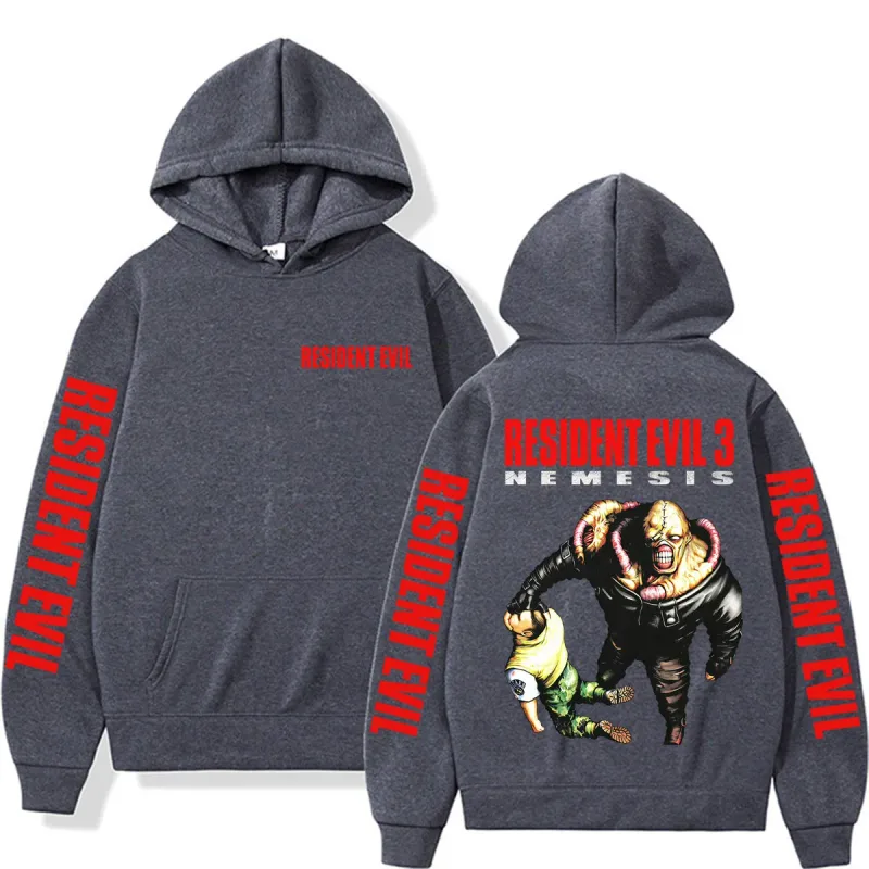 Retro 90s Nemesis Resident Evil Requiem Hoodies Men Women Fashion Classic Long Sleeve Sweatshirts Bodywarmer Oversized Hoodie — image 5