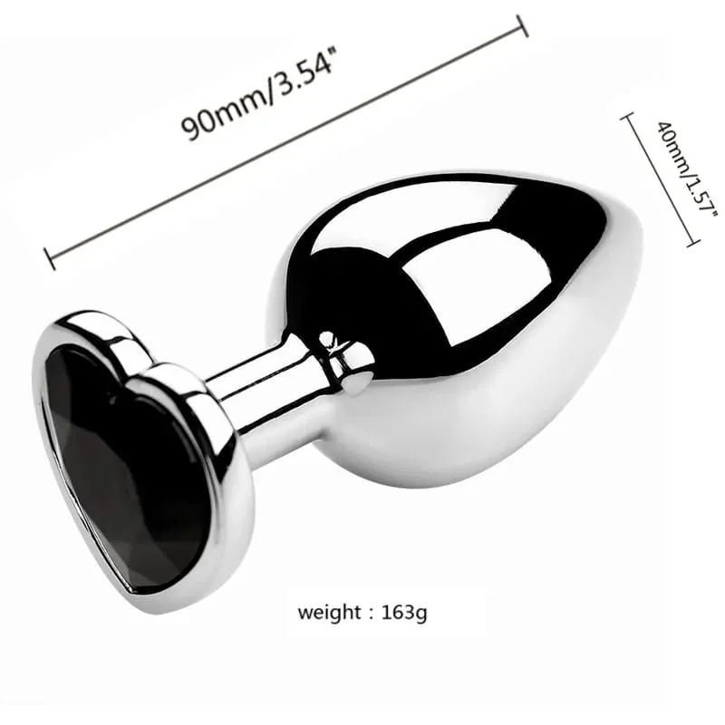 S/M/L anální kolík Heart Metal Crystal anální kolík pro ženy Odnímatelný anální kolík z nerezové oceli Muži Stimulátor Anální sexuální hračky Dildo