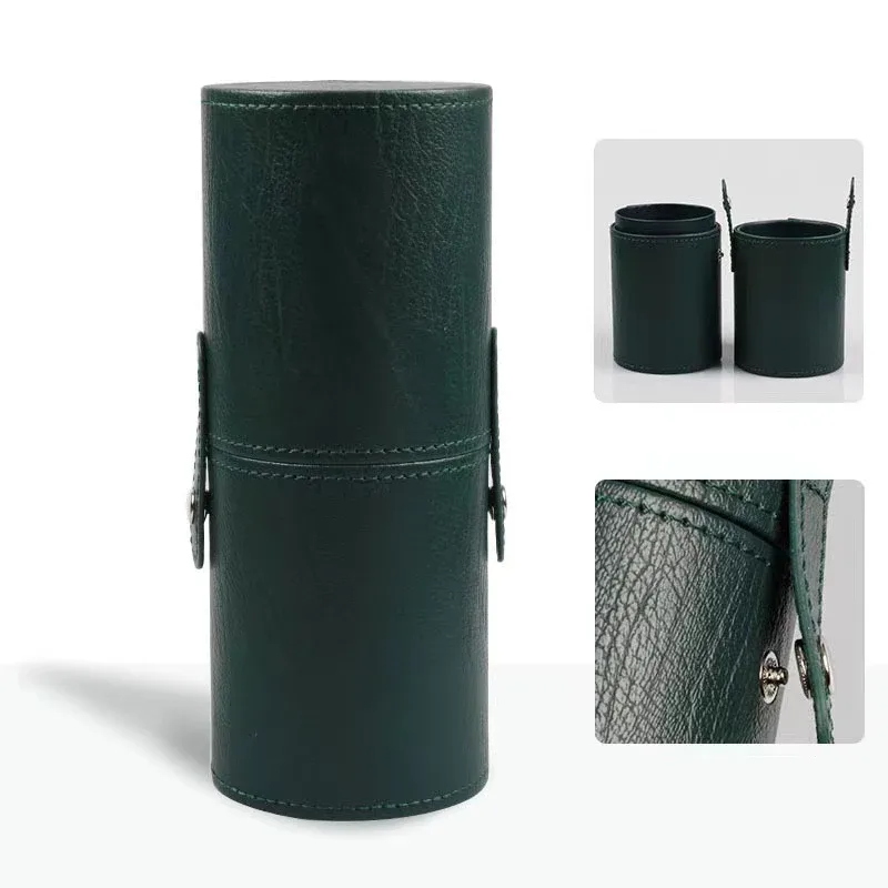 PU Leather Makeup Brush Bucket Portable Travel Cosmetic Bag Multi-Function Dust-Proof Waterproof Makeup Brush Cylinder