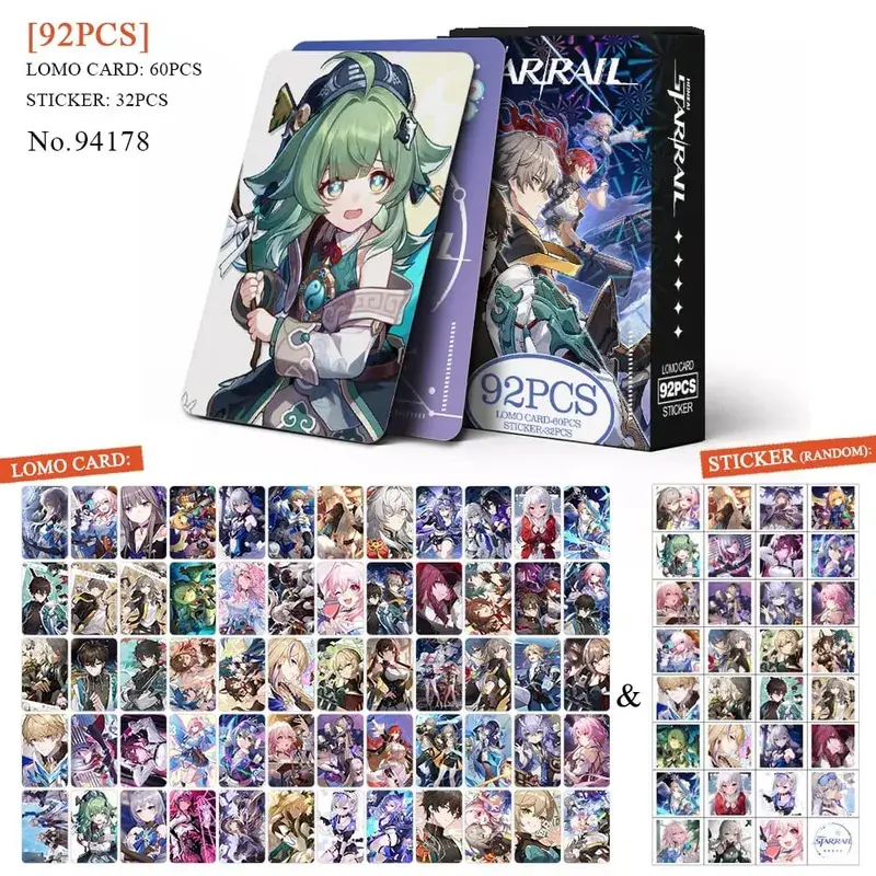 Tarjeta postal de Anime Attack on Titan‌ Lomo, juguete Haikyuu boticario diarios Honkai Star Rail, tarjetas de colección con pegatinas de regalo