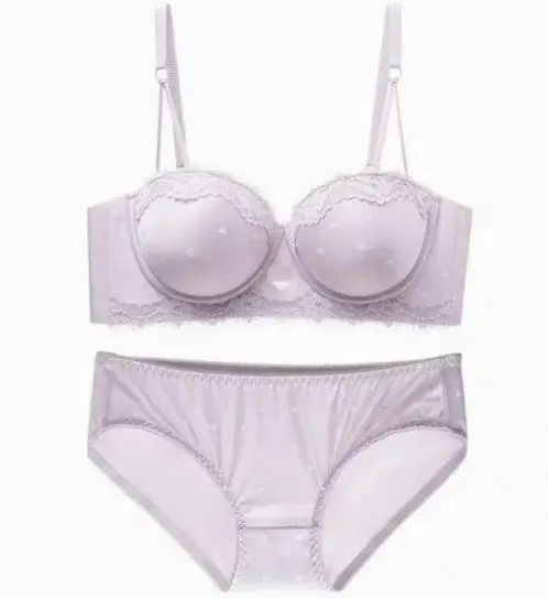 Cute Sweet Heart Lace Bra & Panty Set Sexy Push Up Side Support Anti Sag Soft Lingerie For Small Bust 32‑38AB Bra set — image 10