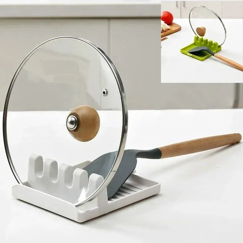 Tempat Tutup Panci Mendukung Sendok Penutup Panci Sandaran Spatula Berdiri untuk Peralatan Dapur Nyaman Aksesori Alat Organizer Kompor — image 9