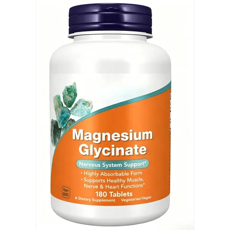 Magnezyum Glisinat Takviyesi 180 Tablet Şelatlı Bisglisinat Erkekler ve Kadınlar için Diyet Tabletleri Nazik Günlük Mineral Desteği