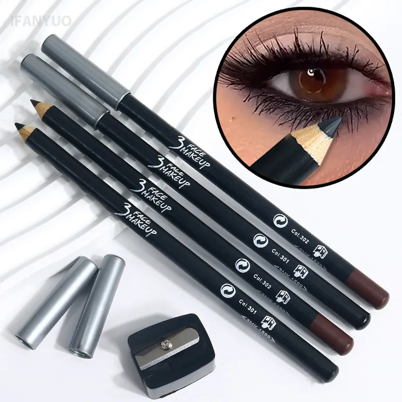 1/12Pc Waterproof Black Brown Eyeliner Pencils-Smudge-Proof Long-lasting Beginner-Friendly Smooth High Pigmented Punk Eye Makeup — image 2