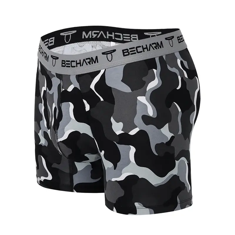 Nova calcinha masculina boxers shorts camo elasticidade macia tamanho grande conjunto de cuecas masculinas boxer homem sexy roupas curtas