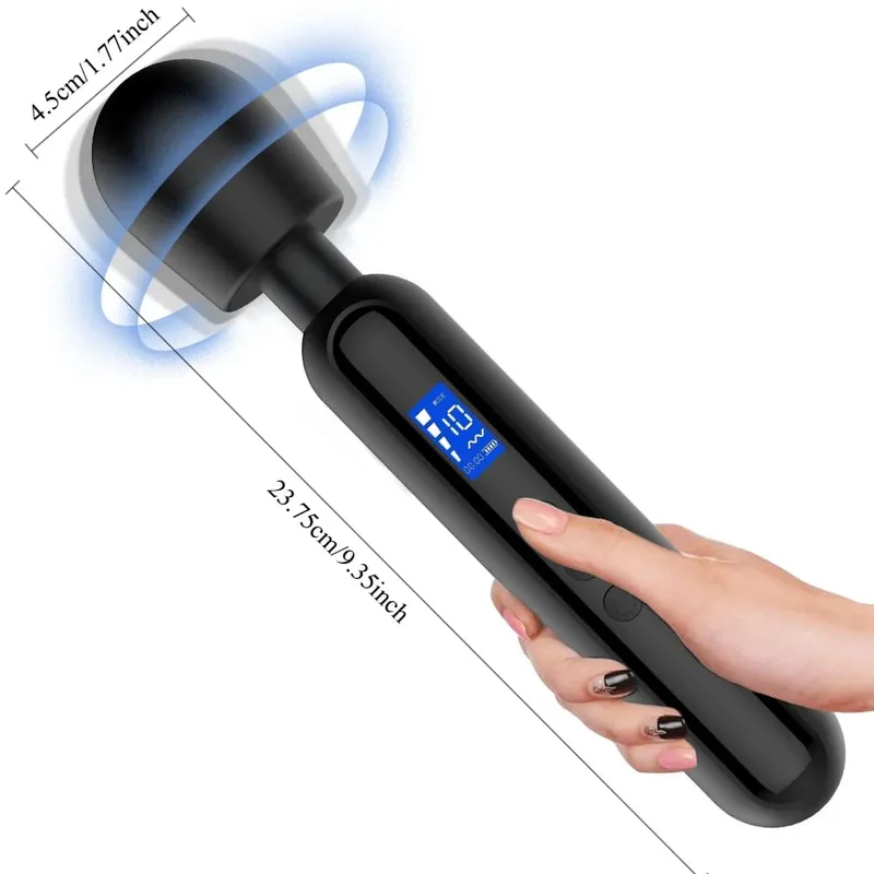 強力魔棒 AV 震動器女式 G 點陰蒂刺激器搭配 LED 顯示肌肉按摩器自慰器成人性玩具