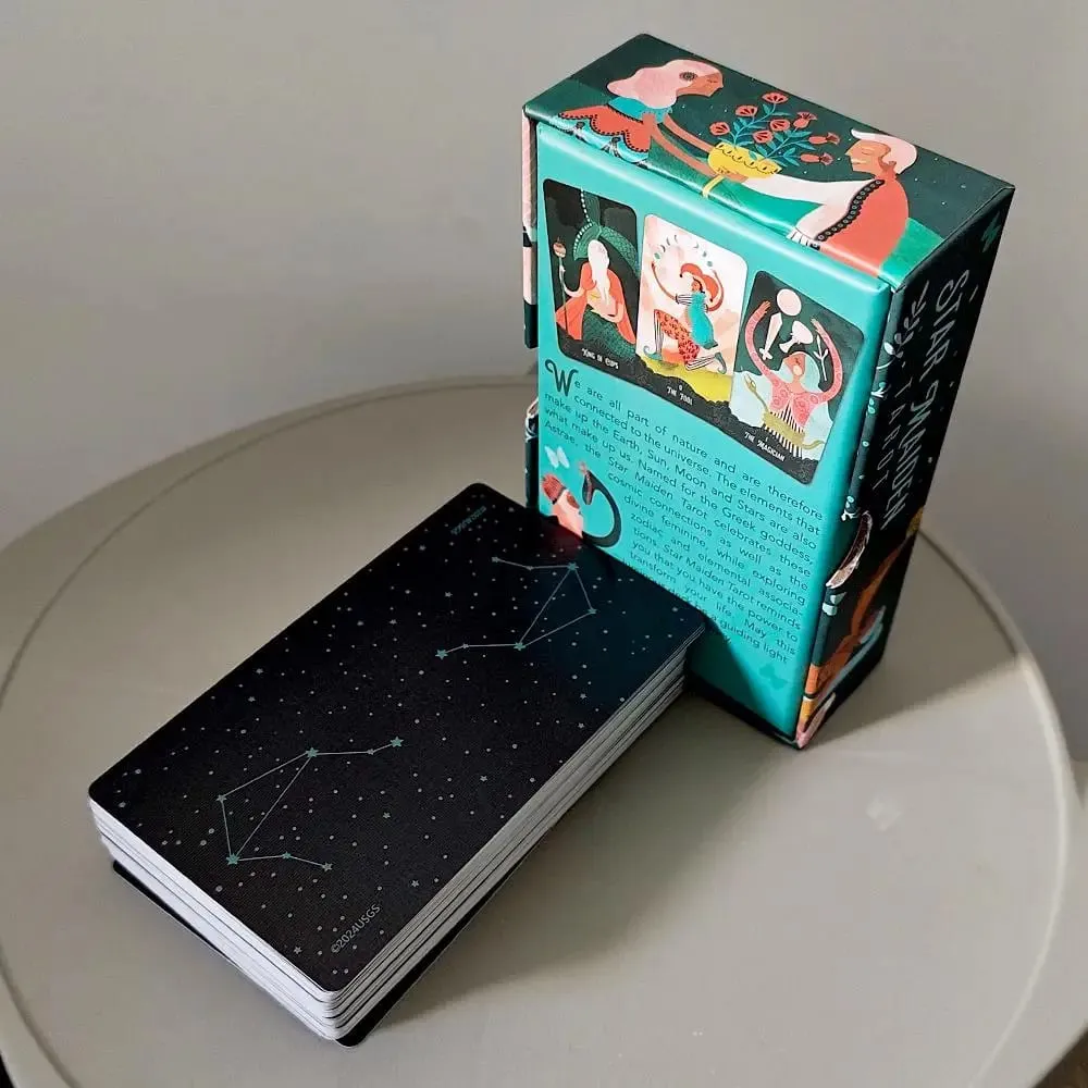Star Maiden Tarot Deck 78 Card Deck Aesthetic Celestial Divine Tarot σε άκαμπτο κουτί δύο τεμαχίων διπλό ανάγλυφο 12*7cm — image 2