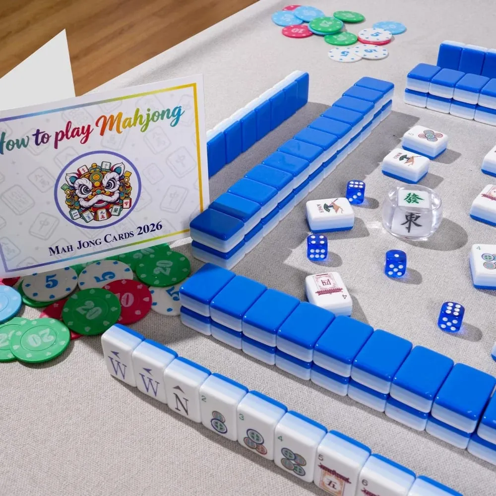 US Stock Sky Blue Engraved Mahjong Tiles Luxury Acrylic American Mahjong Set Travel Mah Jongg Sets for Adults Board Games Gifts — image 2