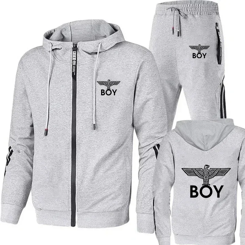 2026BOY Mini Eagle Logo Casual Hooded Sports Set Men's Women's Two-Piece Set Drawstring Pants Streetwear Comfortable Fitness Out — image 5