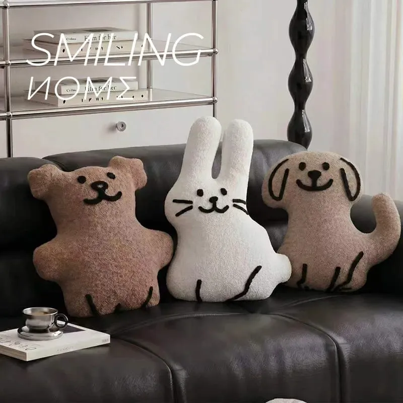 Cute Cartoon Stuffed Animal Cushion Cover Nordic Ins Style Plush Pillow Soft Sofa Living Room Decorative Pillow Case Home Decor — image 2