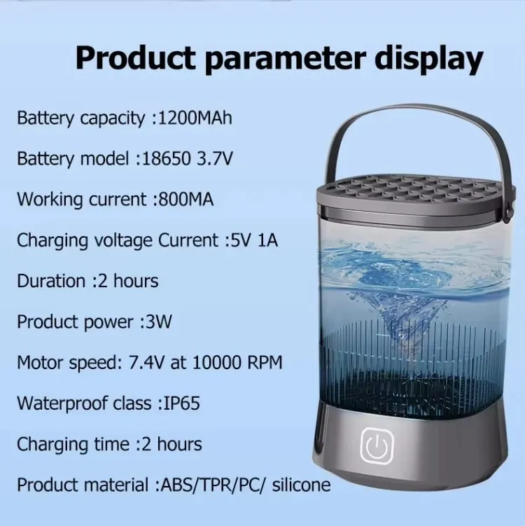 Đầu cắm USB Máy làm sạch cọ trang điểm bằng điện cầm tay Công cụ làm sạch cọ trang điểm có thể sạc lại Công cụ làm sạch cọ trang điểm tự động — image 4