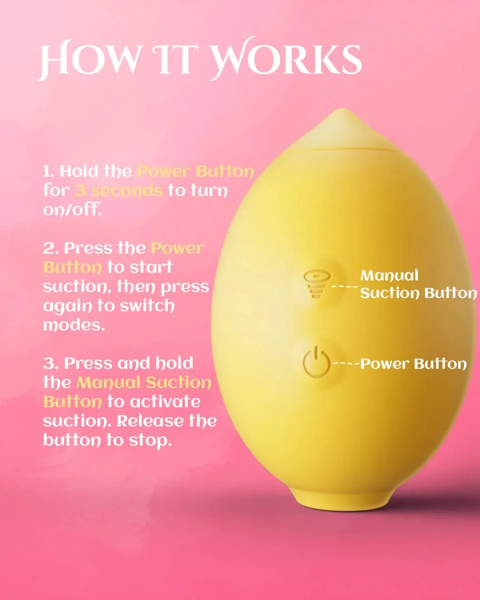 Penggetar Lemon Penggetar Pengisap Stimulator Klitoris dengan 10 Mode Mengisap Pengisap Klitoris Silikon Mainan Seks Pasangan Wanita 18 +