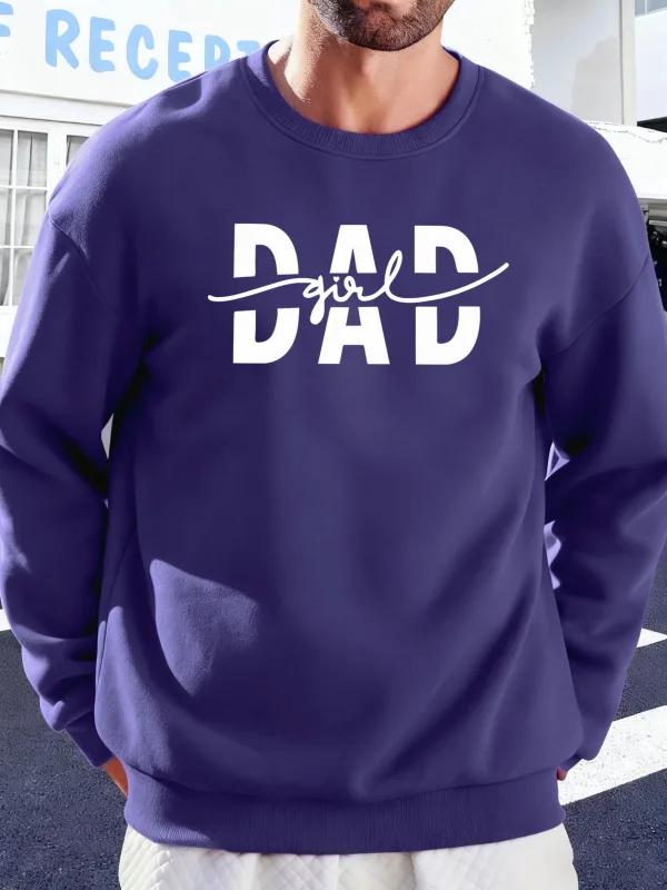 Sudadera con estampado creativo de letras de papá y niña, sudaderas cálidas de otoño para hombre, sudaderas con capucha de lana de gran tamaño, ropa de calle informal suave para hombre — image 11