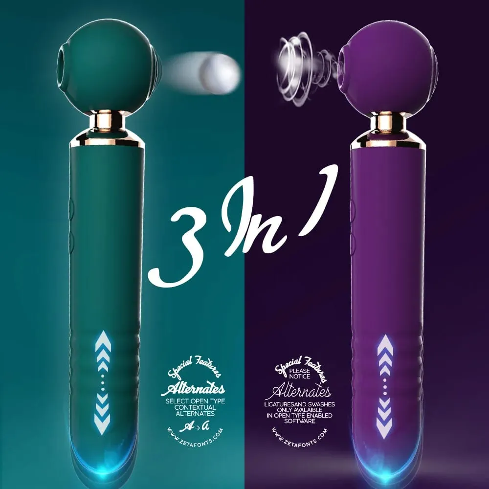 強力 Av 魔棒震動器女式 3 合 1 性玩具伸縮假陽具 G 點刺激器敲擊陰蒂吸盤和按摩器 — image 2