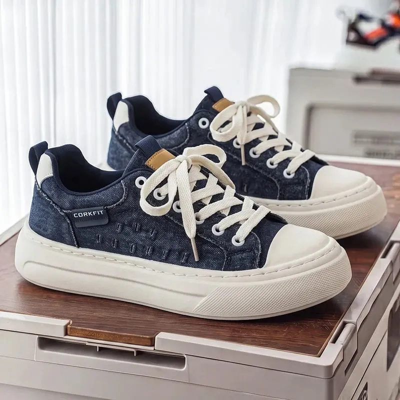 PersonalizedSpringandAutumnNewMensShoesKoreanStyleFashionableLargeSizeLowTopCasualShoes Denim Single ShoesVersatile Sneakers — image 8