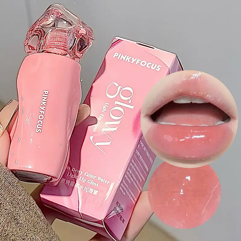 Pinkyfocus Lipstick Glossy Mirror Lip Gloss Ενυδατικό Ενυδατικό Ζουμερό Nude Lip Tint Κραγιόν μακράς διαρκείας καθημερινό φυσικό μακιγιάζ — image 4