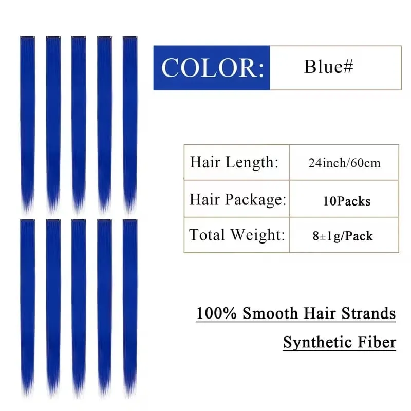 24Inch Synthetic 10pcs Long Straight Clip‑in Hair Extension Easy Install Hairpiece for Women Daily Party Hairstyle Accessory — image 5