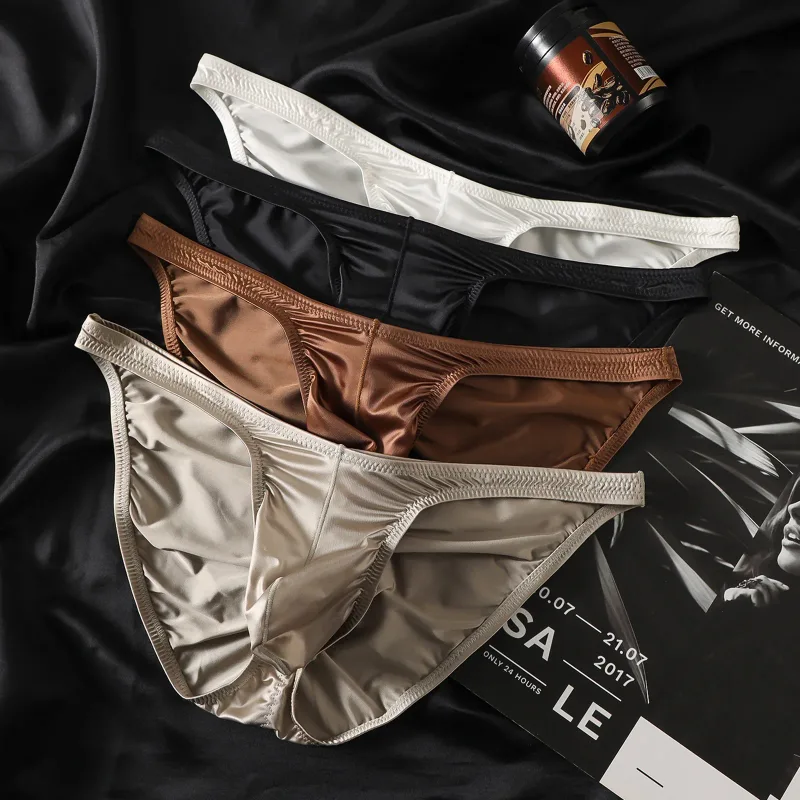 Cuecas de ginástica masculinas de cintura baixa, roupa íntima de cetim suave para treinamento esportivo, musculação, ultrafina, secagem rápida, treino de fitness, levantamento de bunda — image 8