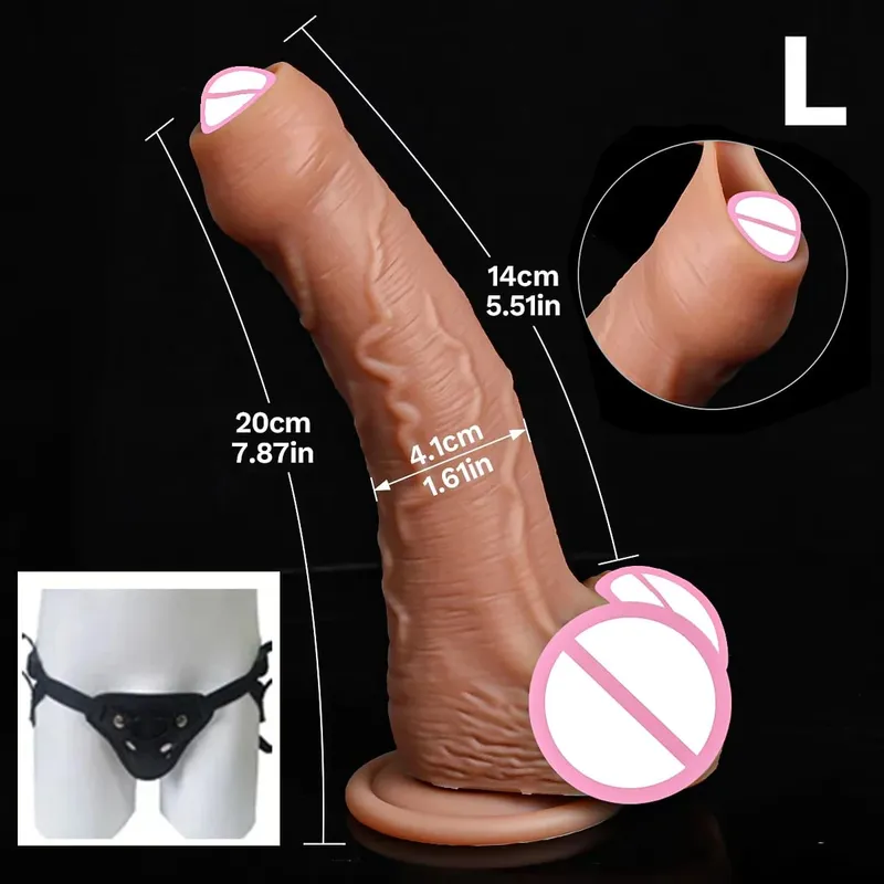 Murah Lembut Ayam Realistis Strapon Besar Dildo Kulit Merasa Penis Kecil Double Silicone Suction Cup Kontol Gay Anal Mainan Seks Pria wanita — image 9