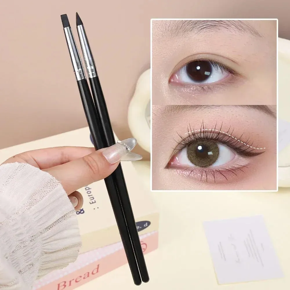 Escova de delineador de silicone lâmina multiuso sobrancelha batom pincéis fáceis de usar caneta de pintura de unhas olhos moldar ferramentas de modelagem