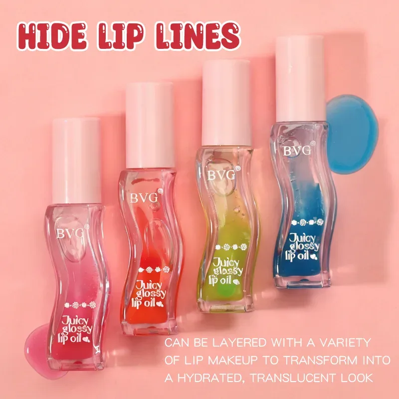 Wave Bottle Juicy Lip Oil Διάφανο γυαλιστερό Lip Plumper Ενυδατικό Lip Gloss Καθημερινό Μακιγιάζ για τα Χείλη — image 4