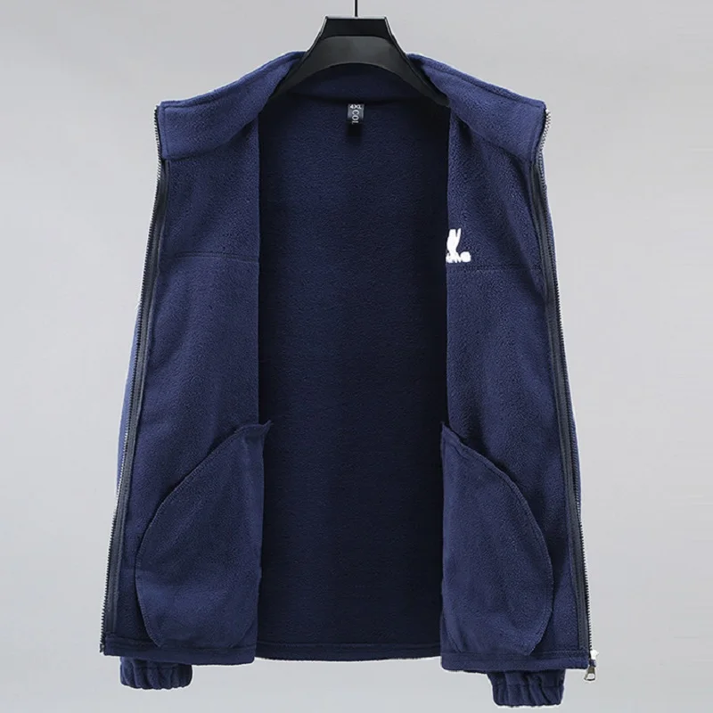 Large Size 12XL Men's Polar Fleece Jacket Stand Collar Zip Up Windbreaker Male Autumn Winter Extra Big Plus 6xl 7xl 8xl 9xl 10xl