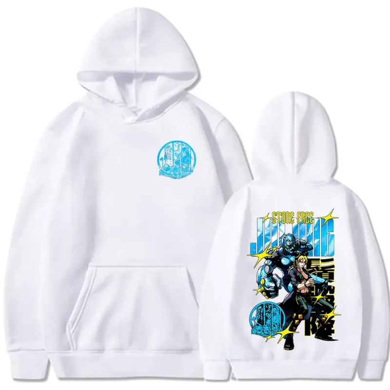 Anime Jojo Bizarre Adventure Stone Free Jolyne Cujoh Hoodies Men's Clothing Fashion Pullovers Long Sleeves Oversized Sweatshirts — image 4