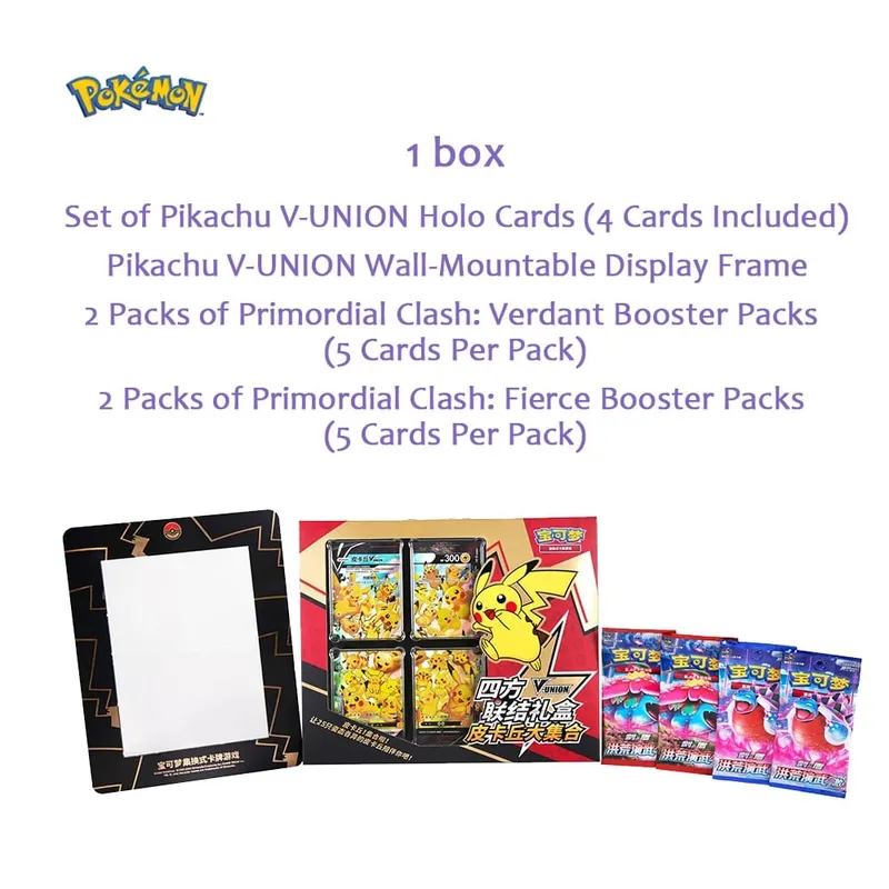 Oryginalna karta Pokemon TCG sprzęgło kwartetu V-Union zestaw pudełek podarunkowych-Pikachu Mew-Two-100% autentyczne kolekcjonerskie karty kolekcjonerskie — image 2
