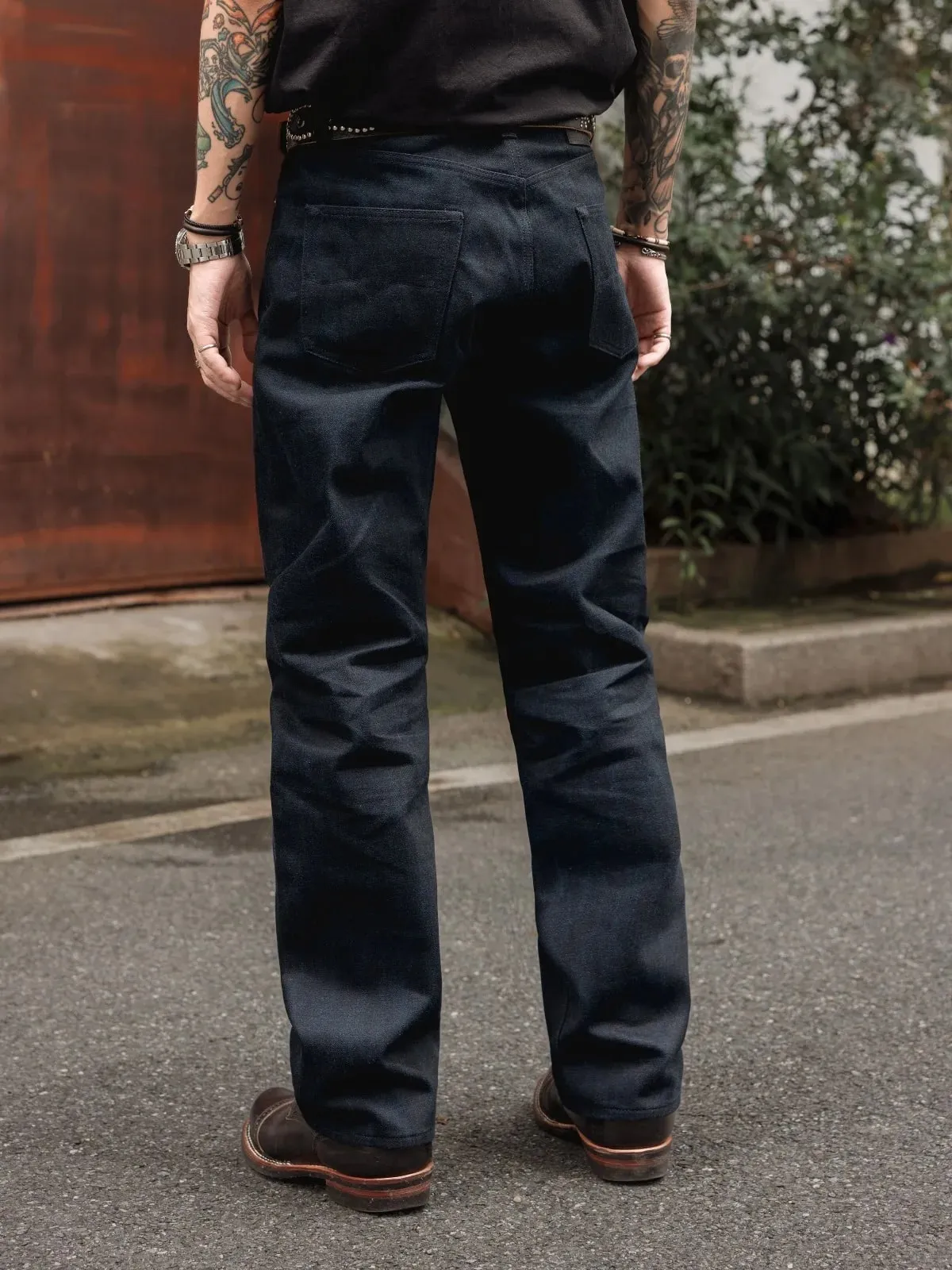 Red Tornado Midnight Blue Selvedge Jeans Men 16oz Denim Straight Fit Dark Indigo Workwear Pants — image 3