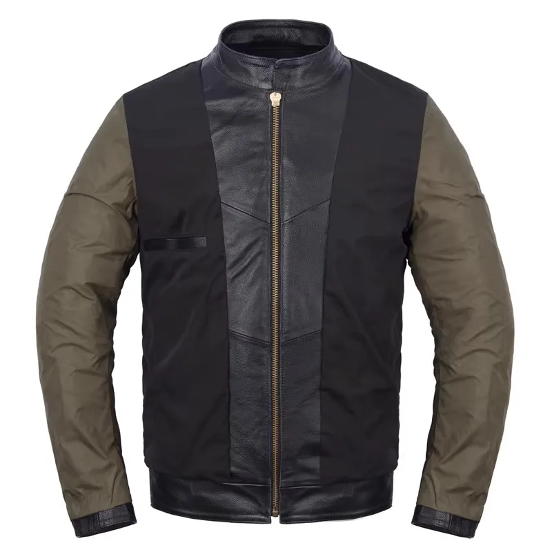 CC Shop.Brand skull cowhide coat.8XL Plus black slim genuine leather jacket,Rider leather cloth.Chaqueta de cuero esqueleto — image 6