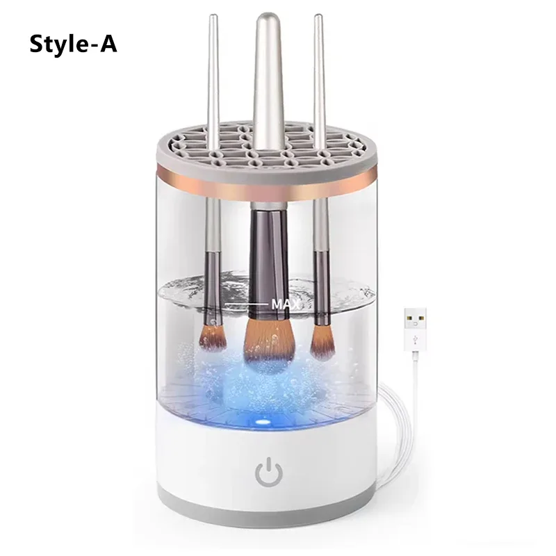 Portátil usb escova de maquiagem limpador 3 em 1 elétrica escovas cosméticas limpeza secador ferramenta lavagem automática maquiagem limpador para mulher