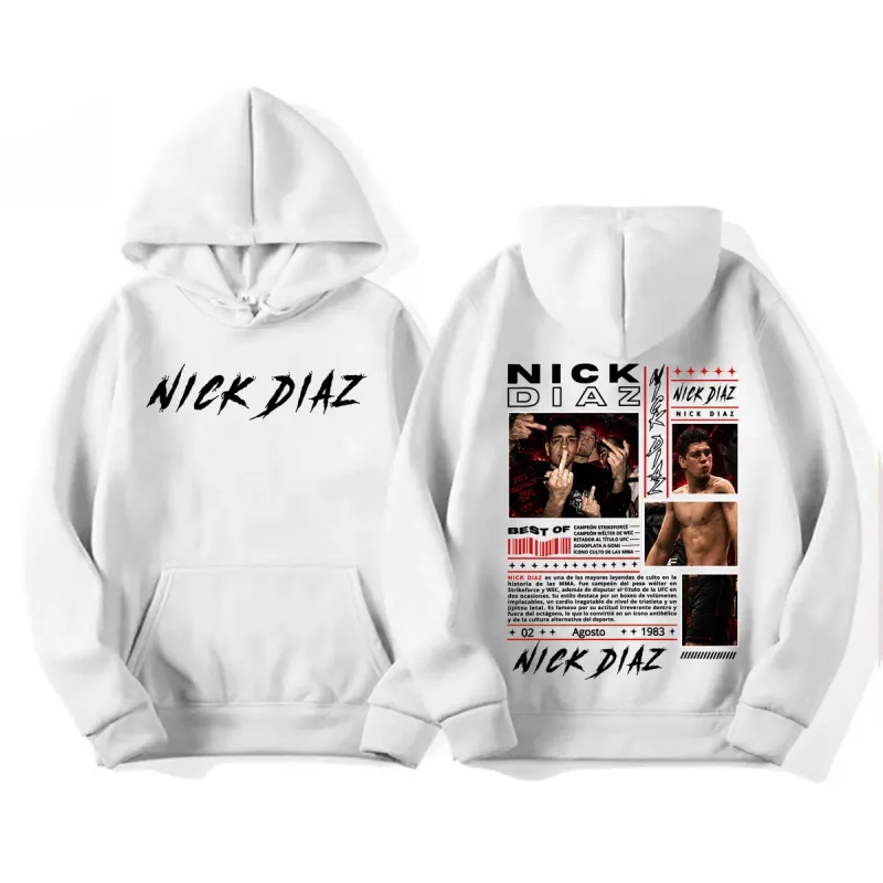 Limited Nick Diaz Retro 90s Style Graphic Hoodies Men's Gothic Violence Aesthetic Sweatshirt Fleece Casual Long Sleeve Pullovers — image 8