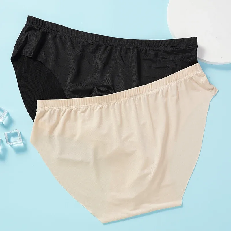 4pcs Men's Ice Silk Briefs Summer Transparent Seamless Sexy Quick-drying Trendy Breathable Underwear Ultra-thin Panties — image 7