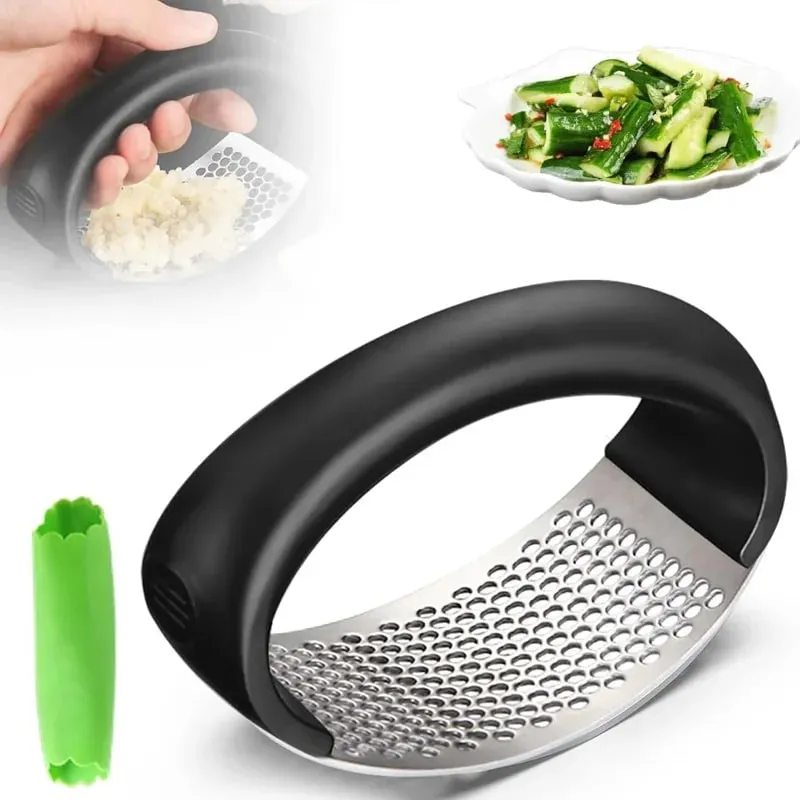 Garlic Press and Mincer Heavy Duty Stainless Steel with Soft Handle Effortless Garlic Crusher for Minced Garlic and Paste