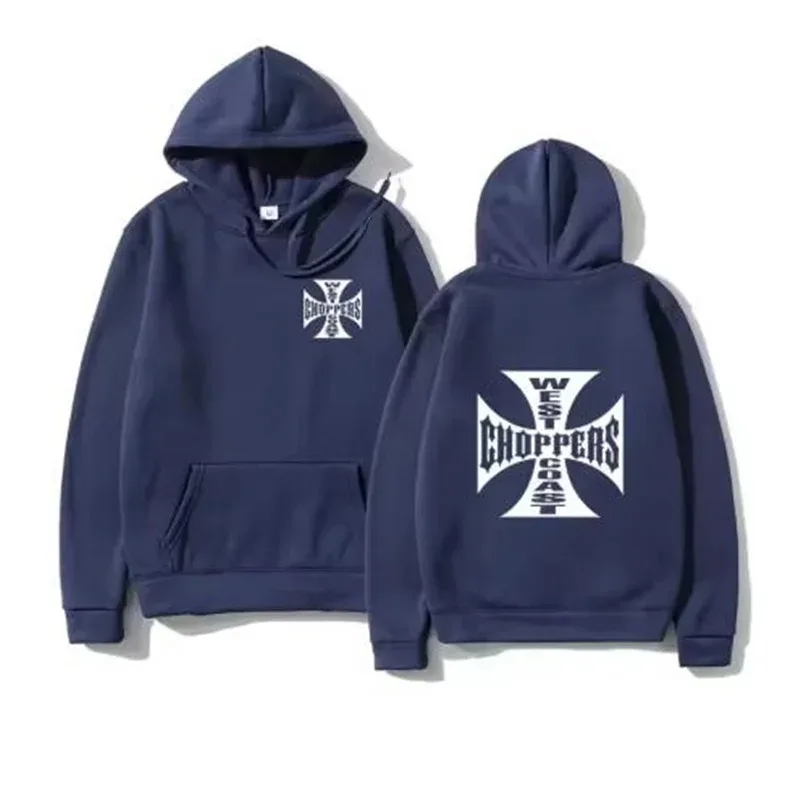 West Coast Iron Cross Choppers imprimé hommes à capuche mode Cool sweat unisexe mode polaire sweat à capuche Streetwear