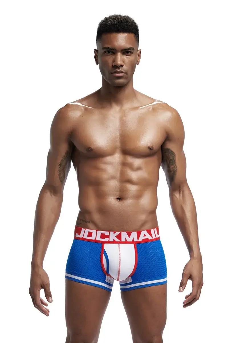 Jockmail Pakaian Dalam Jaring Boxer Pria Celana Pendek Olahraga Nyaman Lembut Bersirkulasi Celana Dalam Pria Dewasa Pakaian Dalam Wanita — image 7