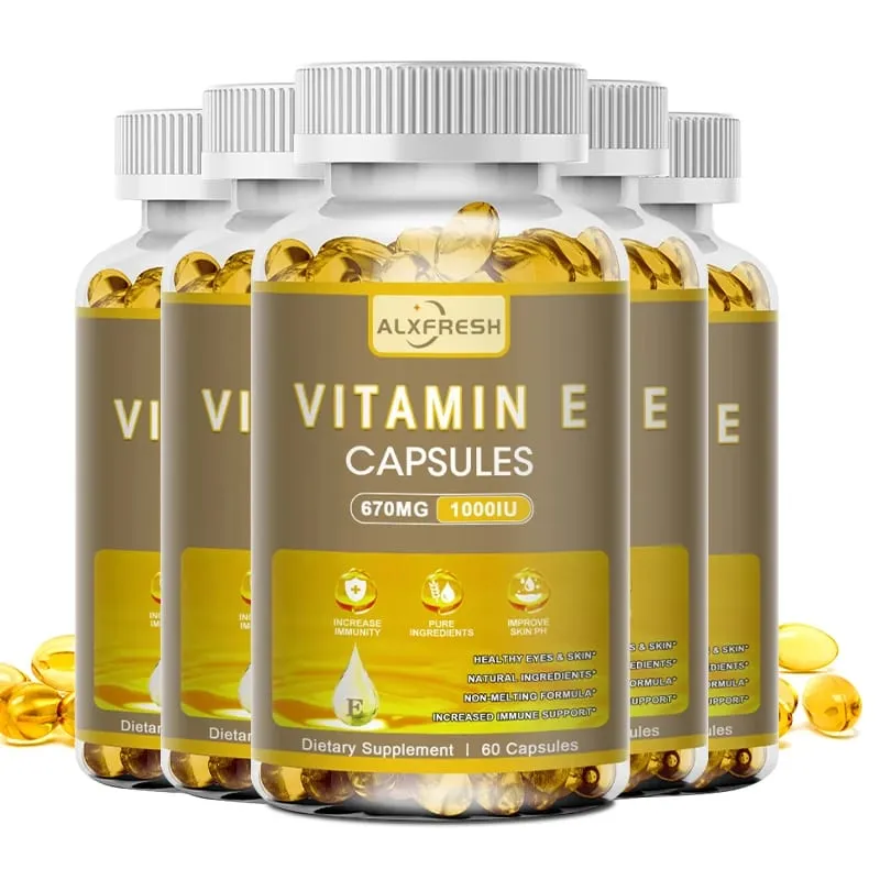 Alxfresh Vitamin E 670 mg (1000 IE) - Naturligt kosttillskott Antioxidant Hud Immunsystem Support Glutenfri Vegen