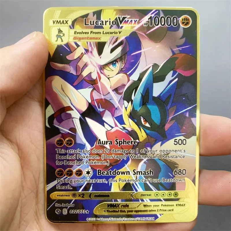 Kartu Pokemon Logam Inggris DIY Arceus Mewtwo Charizard Pikachu Besi Mengkilap Pokémon GX Vmax EX Hadiah Mainan Kartu Koleksi Anak-anak Permainan — image 19