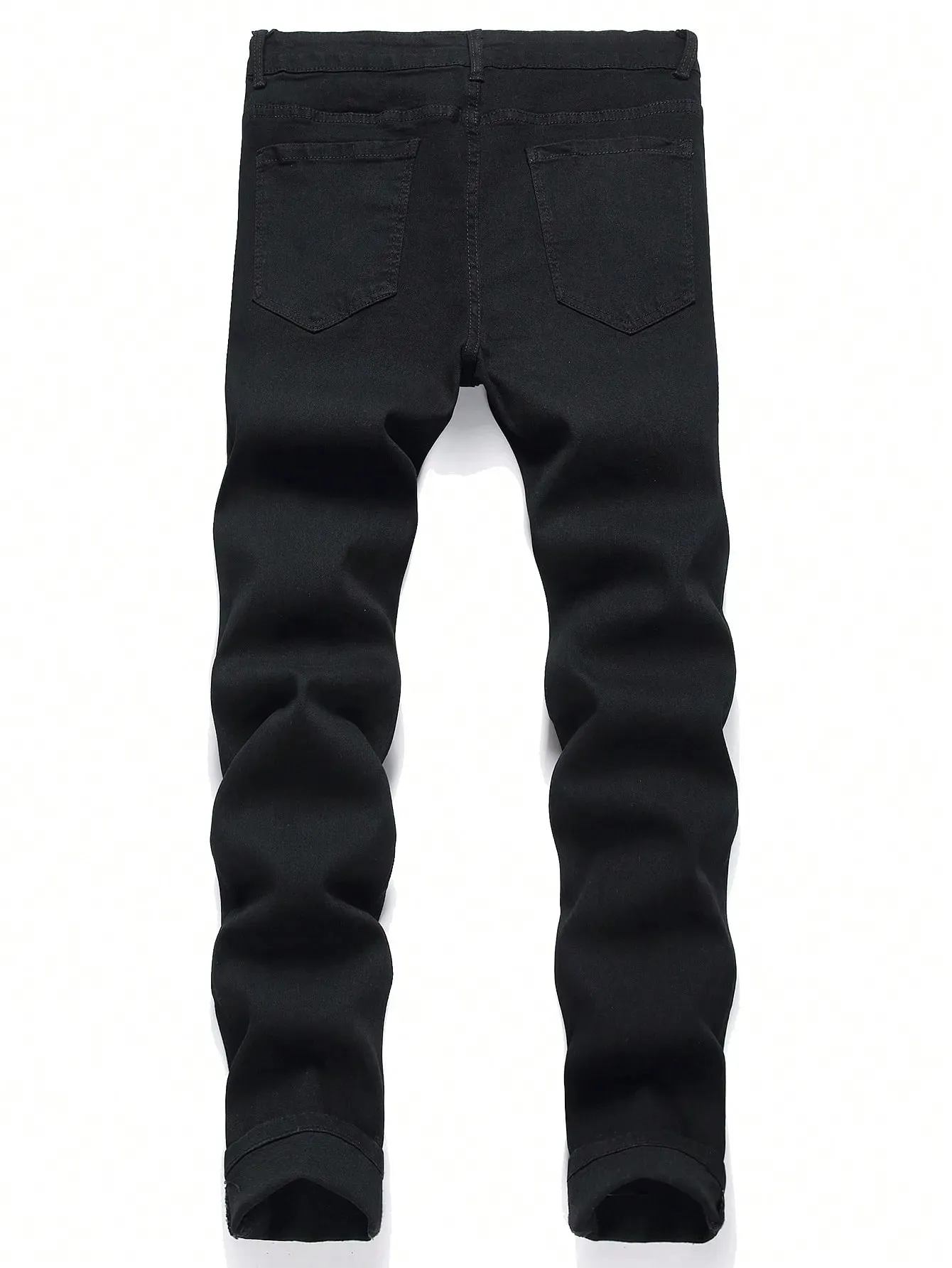 Men High Stretch Solid Black Denim Jeans Skinny Slim Fit Denim Pants Male Classic Casual Daily Business Streetwear Trousers
