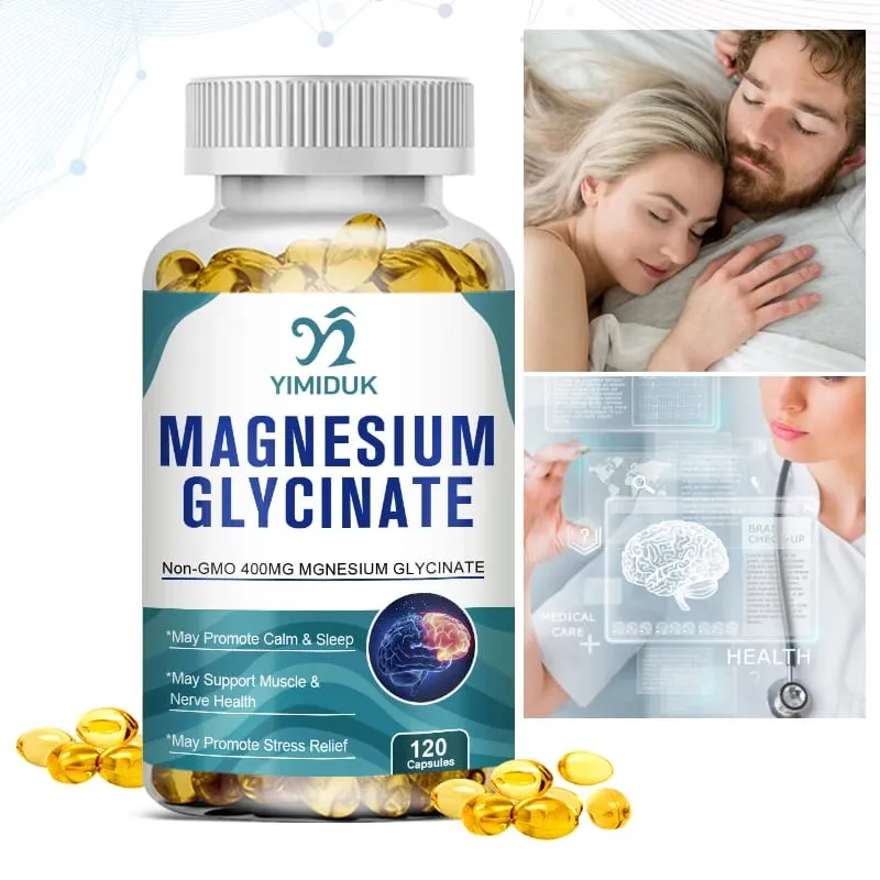 Buy 1 Get 1 Free! Pure Magnesium Glycinate Supplement for Deep Sleep & Stress Relief Aid Muscle Relaxation & Nervous System