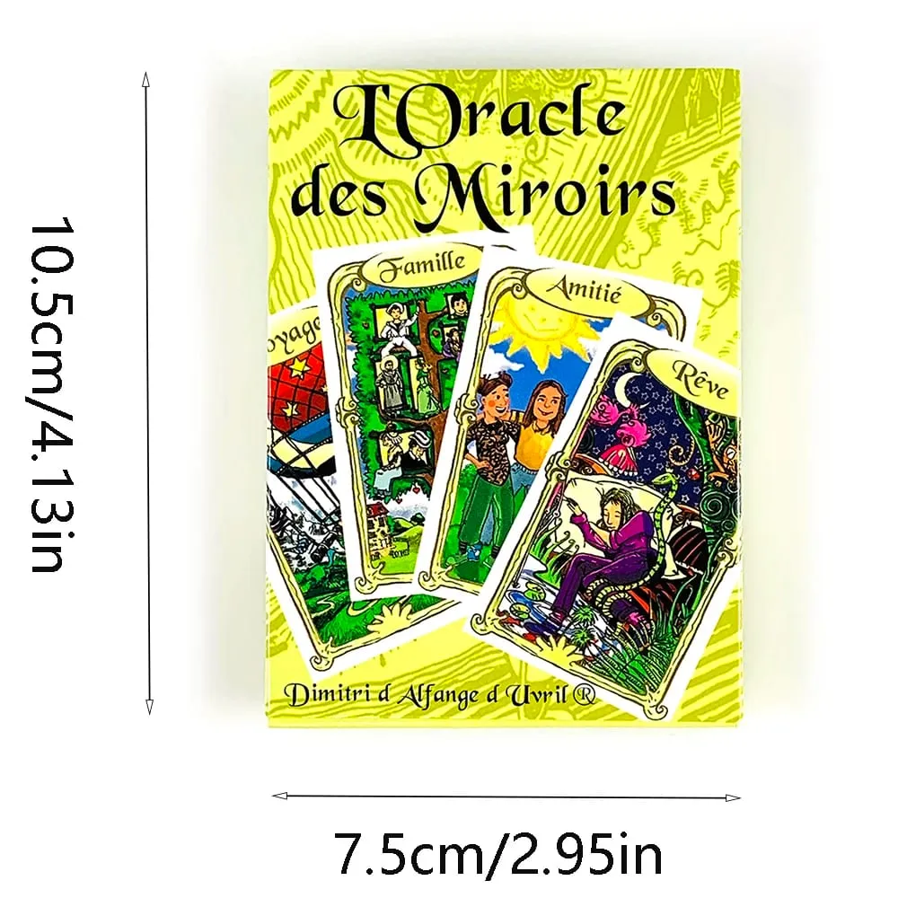 L'Oracle Des Miroirs Divination Cards Game French Mirror Theme Cards Mystic Fortune‑Telling Game with Guidebook for Beginners