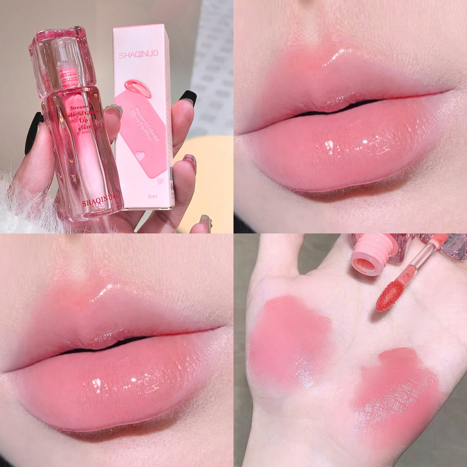 Vodní lesk na rty Glaze Mirror Hydratační Plump Nepřilnavý kalíšek Jelly Transparentní tekutá rtěnka Dlouhotrvající odstín olejový make-up na rty