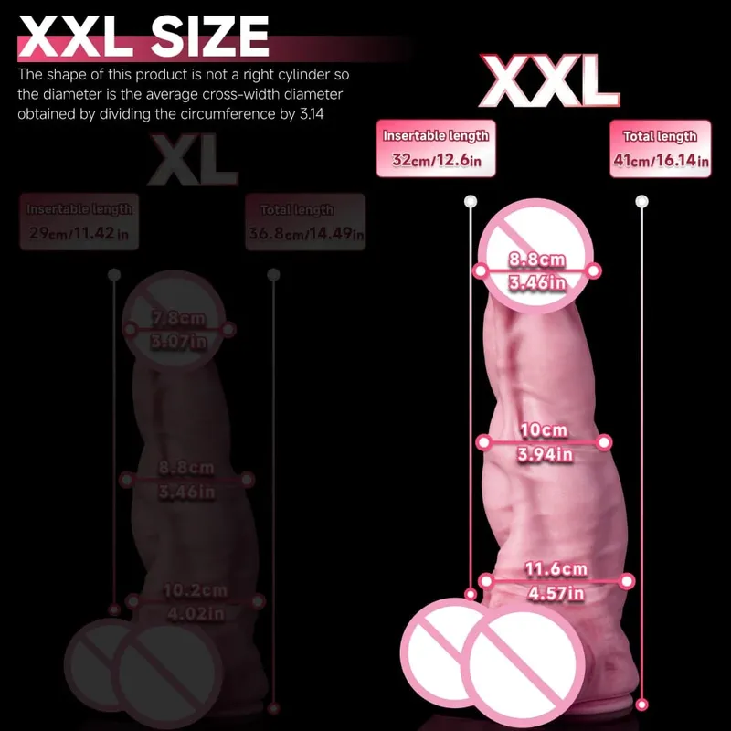 Oieffur Horse Dildo untuk Wanita Platinum Silicone Dildo Besar dengan Suction Cup Massage Dubur Faraj Besar Zakar Mainan Seks untuk Dewasa — image 9